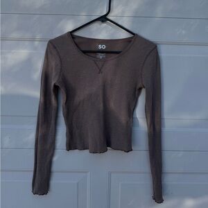 SO Women's Waffle Long Sleeve Top🤎